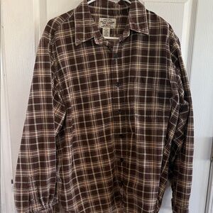 Ralph Lauren Men's Brown and Cream Plaid Shirt